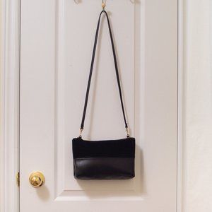 H&M vegan leather and velvet crossbody bag